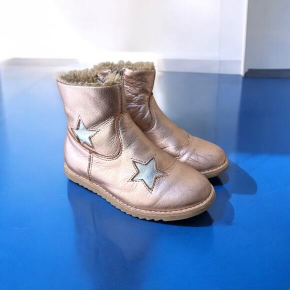 Old Soles Pink Gold Starling Leather Ankle Boots, Size 25 EU, 9 US - Picture 1 of 12